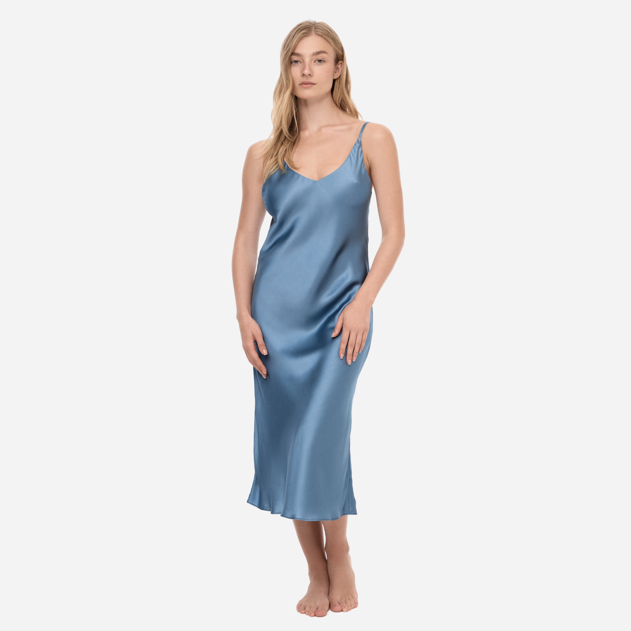 Slip Dress Samantha MIDI - MOLODO Blue