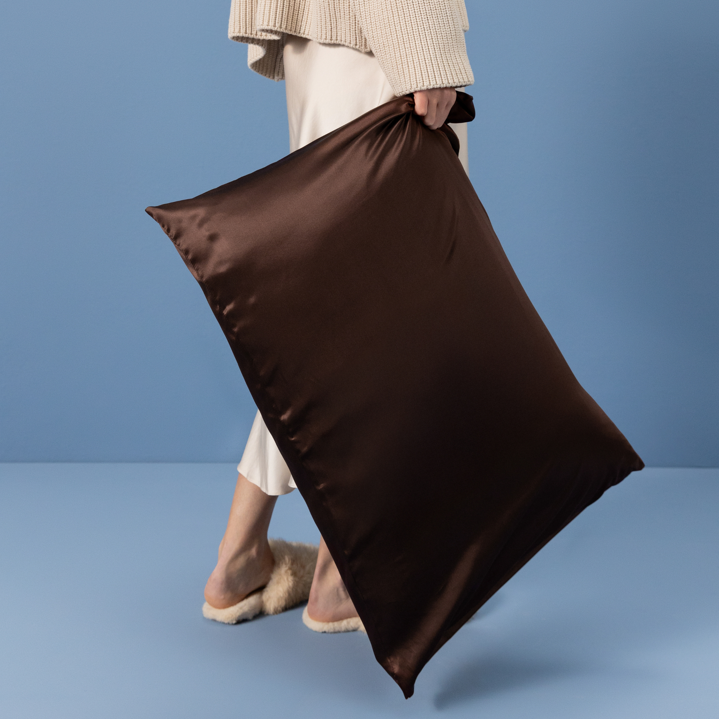 Silk Pillowcase Set (2pcs) - Brown