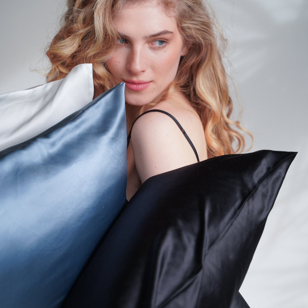 Silk Pillowcase Set (2pcs) - MOLODO Blue