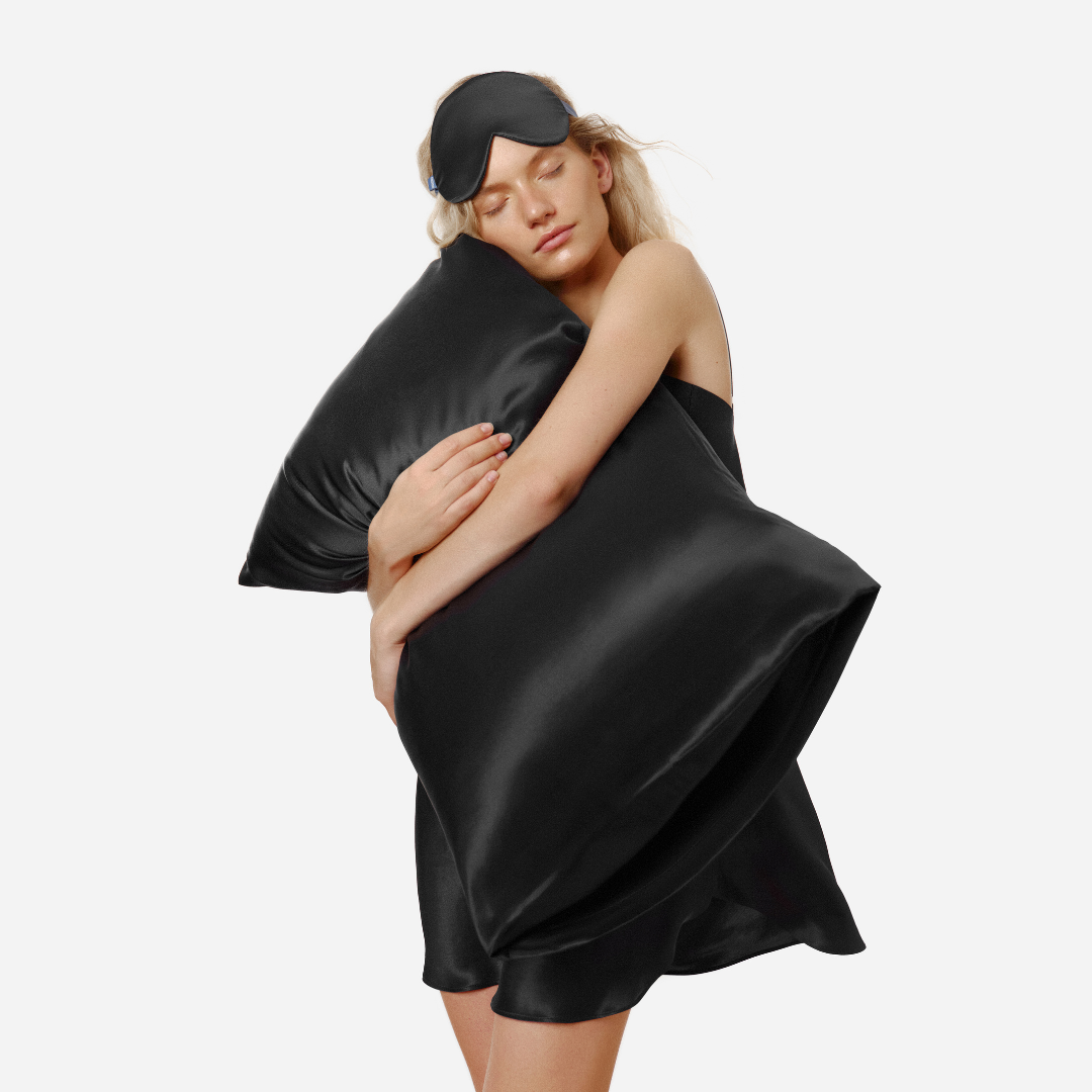 Silk Pillowcase Set (2pcs) - Black