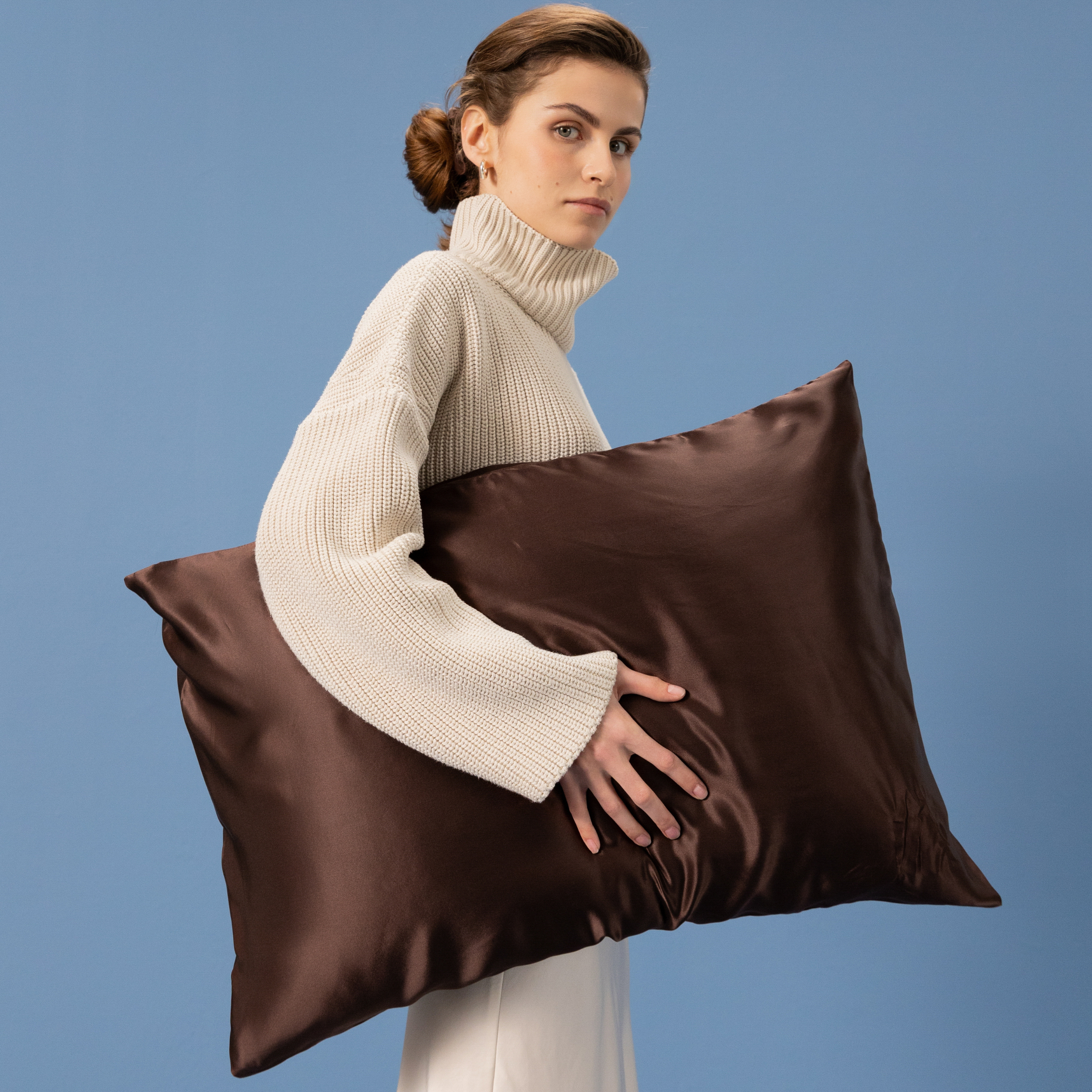 100% Silk Pillowcase - Brown