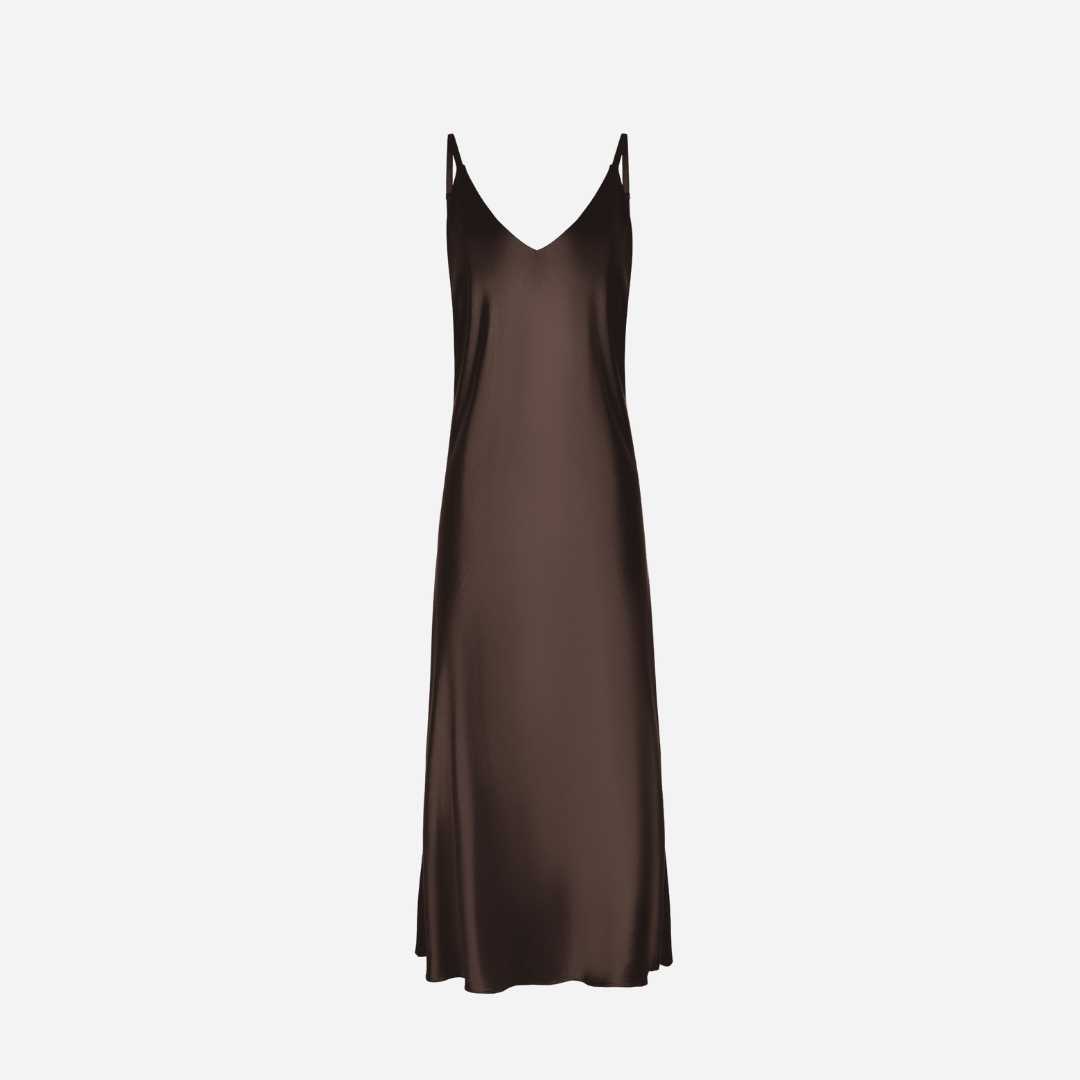 Slip Dress Samantha MAXI - Brown