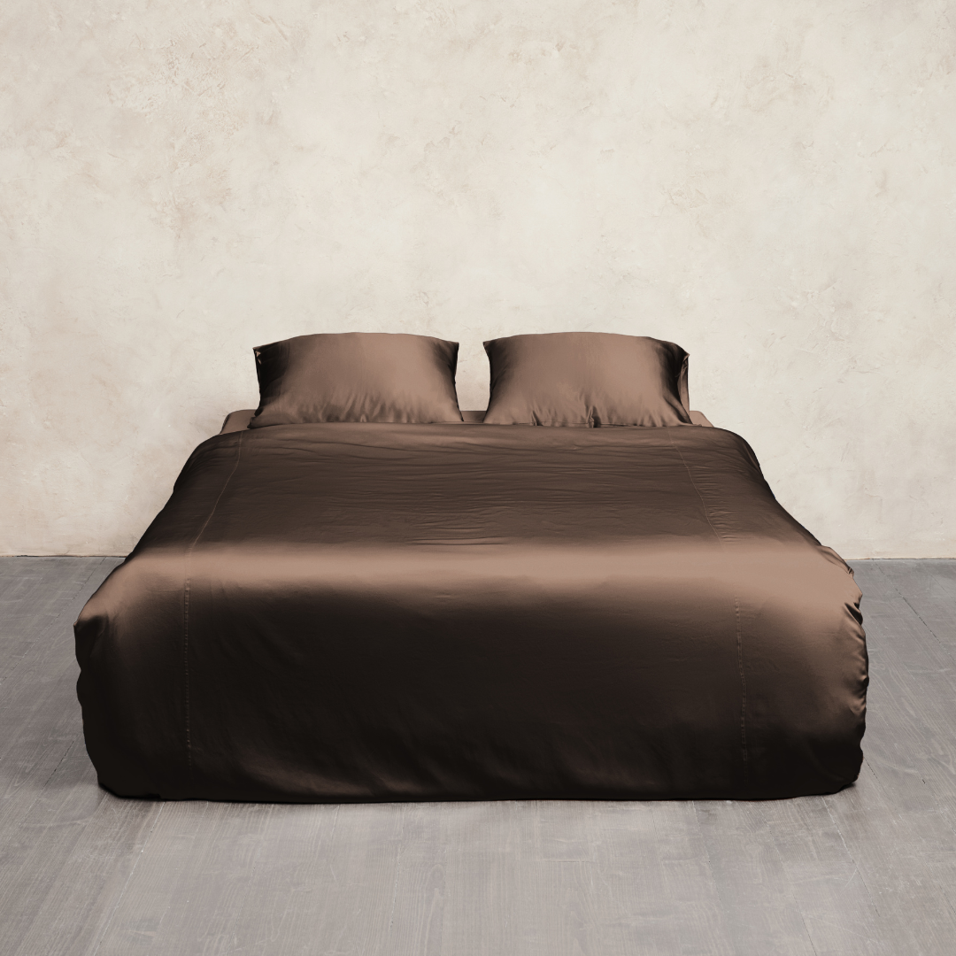 Pure Silk Bedding Set - Brown