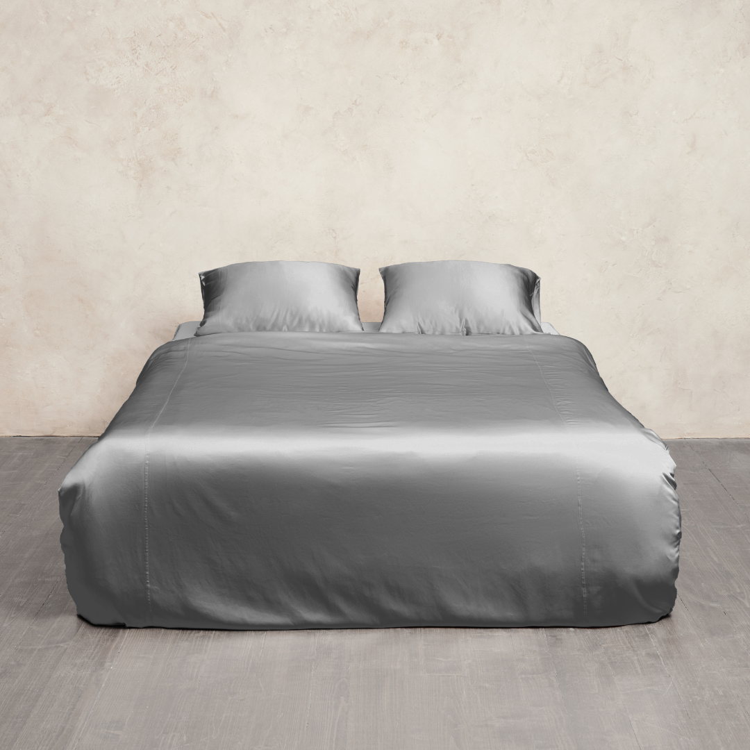 Pure Silk Bedding Set - Stone Grey