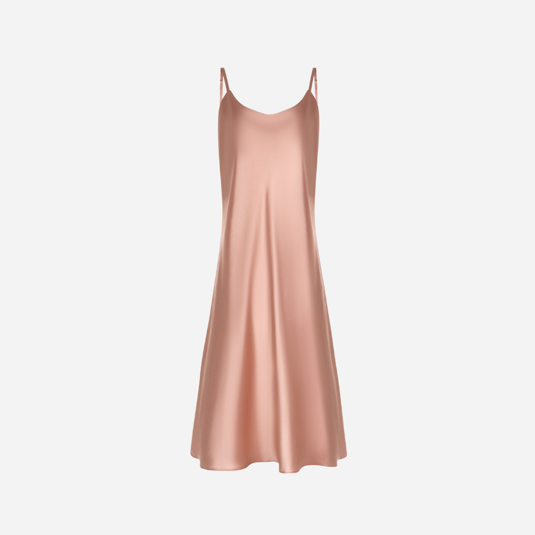 Silk nightdress VIRA - Powder Pink