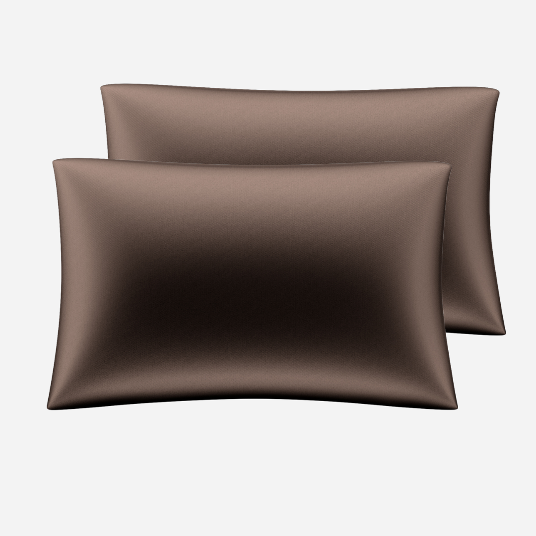 Silk Pillowcase Set (2pcs) - Brown